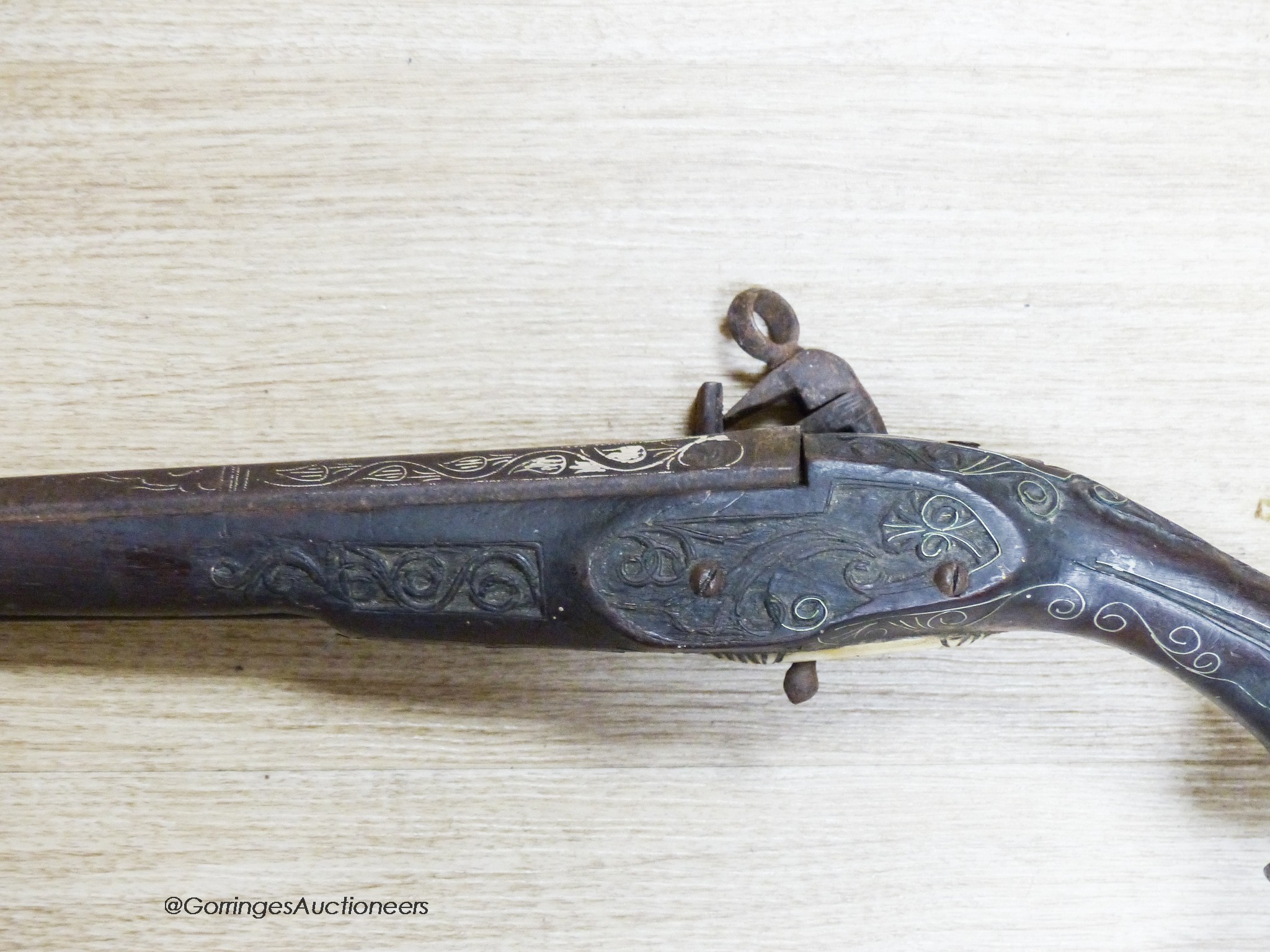 A Turkish market flintlock pistol, length 54cm